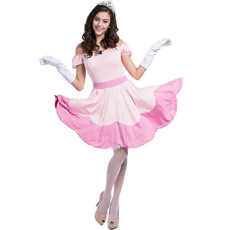 Pink Princess Fairy Tale Role Play Costume Halloween Cosplay Costume Uniform Set Stage Performance Costume