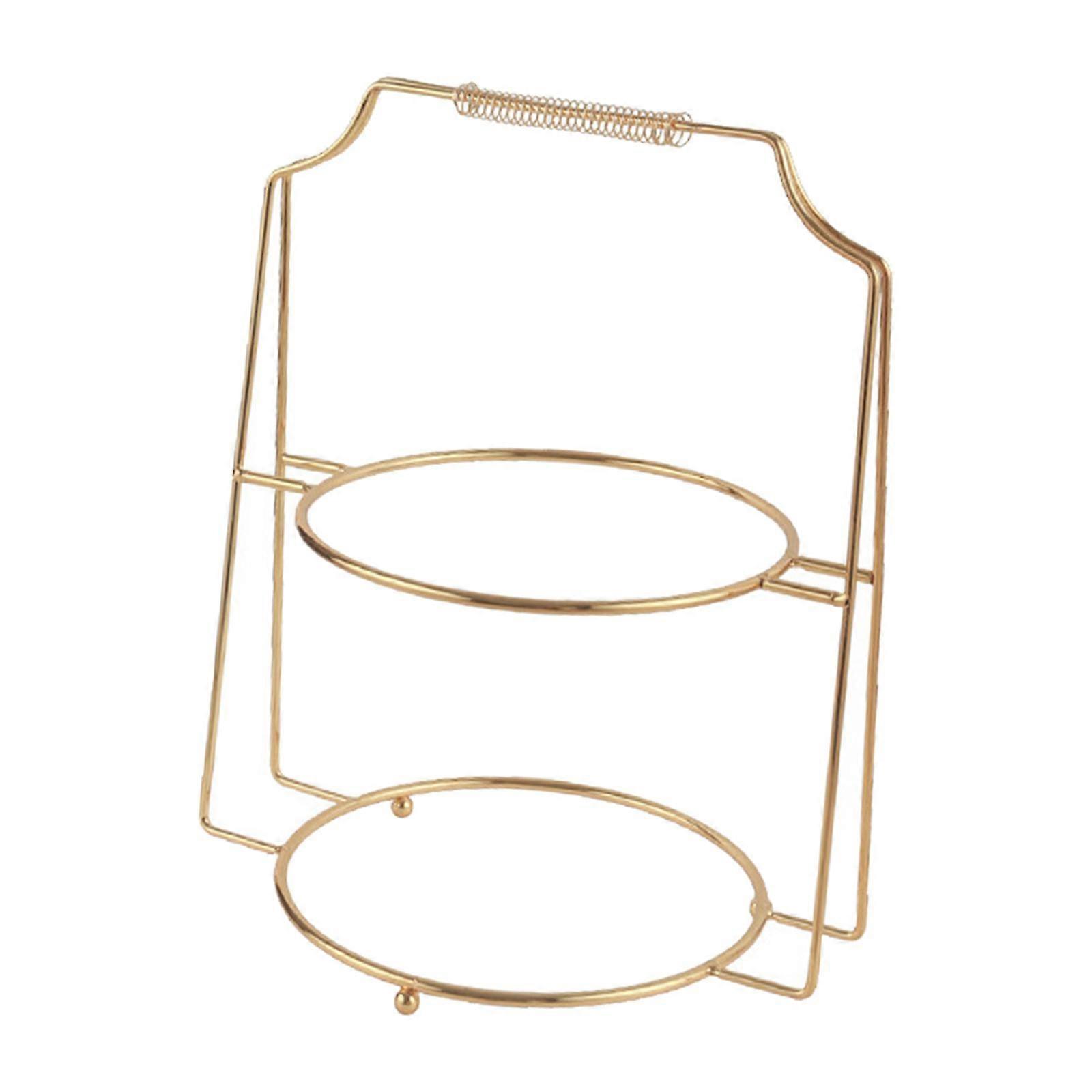 Durable Metal Tiered Cake Serving Rack Display for Dish Decoration