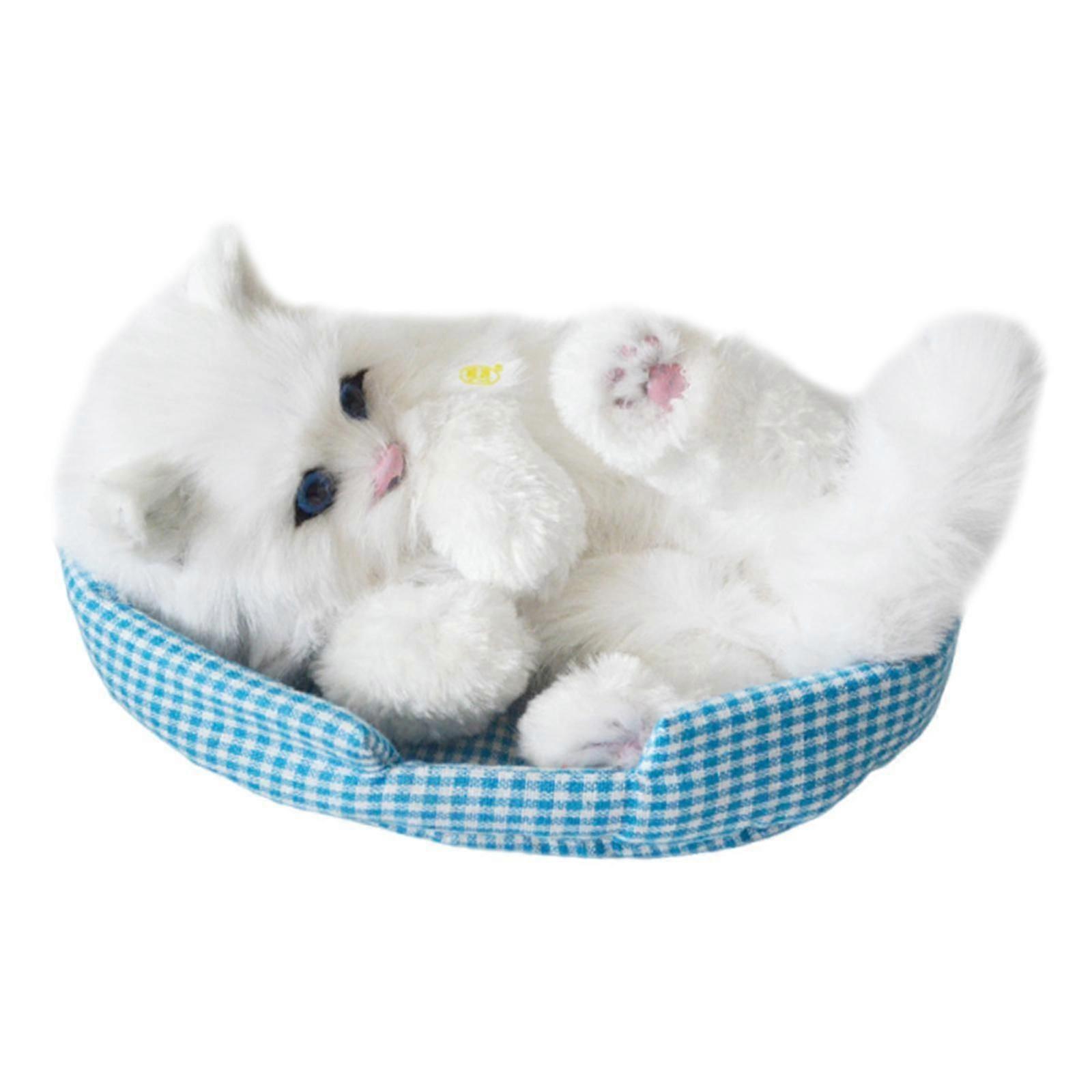 Sleeping Cats Toy Decor Versatile Gift for Kids Boys Girls Companion Cat White Cat