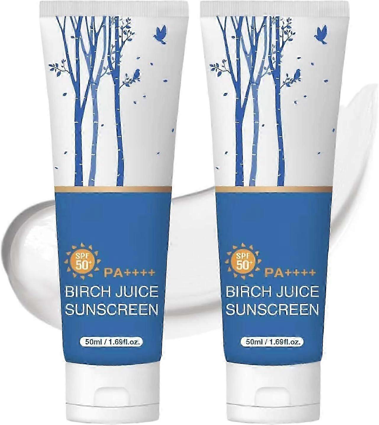 Birch Juice Moisturizing Sunscreen,2025 Upgrade SPF50+ Birch Juice Hydrating Essence Face Sunscreen,Strong UV Protection,Water Resistant & Non-Greasy
