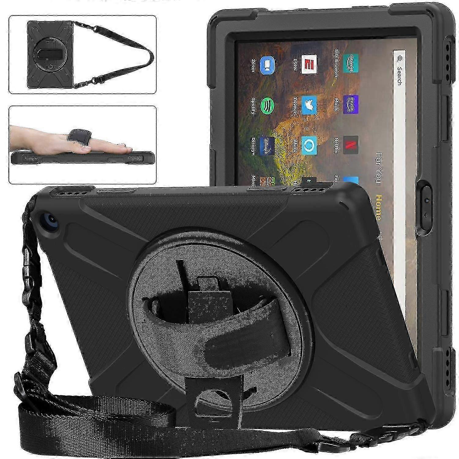Hd 10/hd 10 Plus 11th Generation 2021 Case,heavy Duty Shockproof Protective Case With Rotating Hand_Gift for G