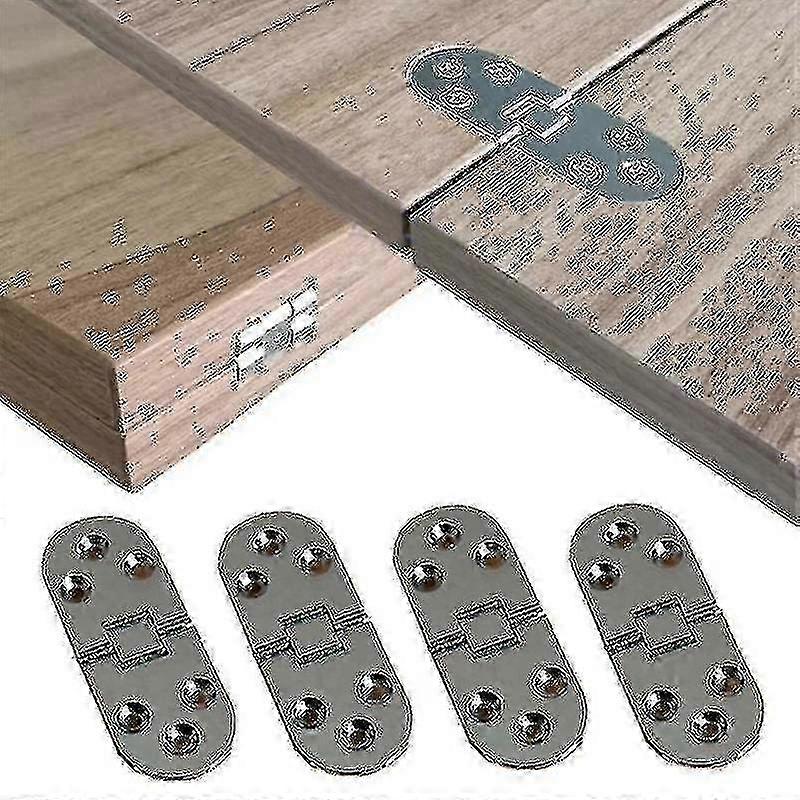 4PCS Concealed Folding Hinges for Kitchen Cabinet Door, Self-Supporting Adjustable Flush Mounted