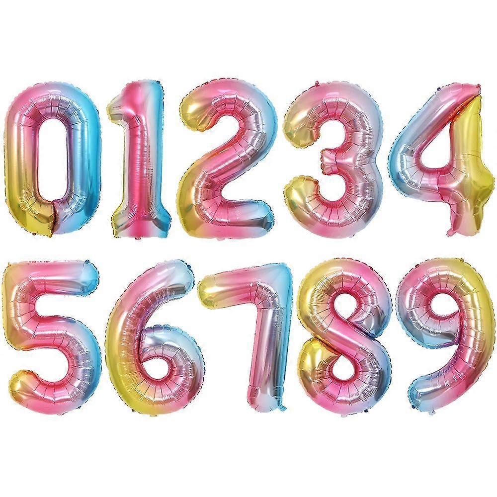 32 אינץ 'צבע שיפוע 0-9 מספר אלומיניום סרט בלון יום הולדת מסיבת חתונה מסיבת קישוט בלון