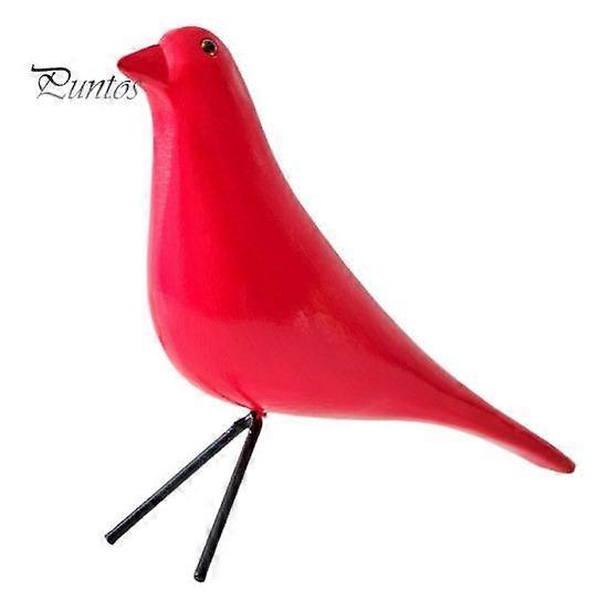 Wooden Bird Ornament Solid Color Bird Figurine Minimalist Tabletop Bird Statue for Living Room Bedroom Office Desk