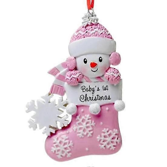 Babys First Christmas Ornament Vibrant Color with Hanging Rope Snowman Design Acrylic Christmas Ornament