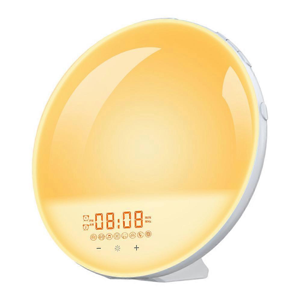Sunrise Alarm Clock, Bedside Lamp With Adjustable Brightness And 7 Color Modes, Wake Up Light With Dual Alarms And Snooze Function, Natural Sounds,