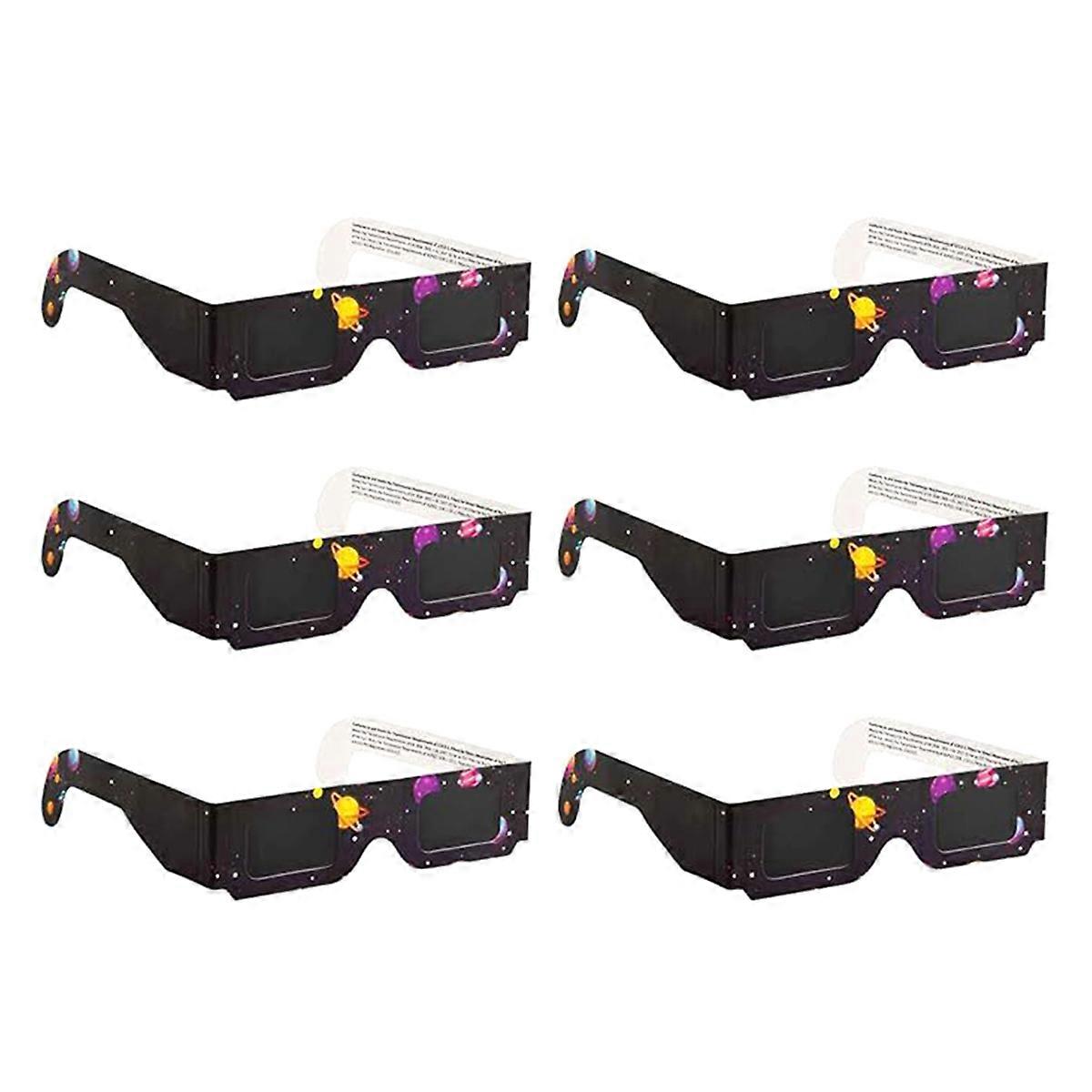 6 Pack Paper Glasses Eclipse Shade for Direct Sun Viewing Safe Shades for Direct Sun Viewing