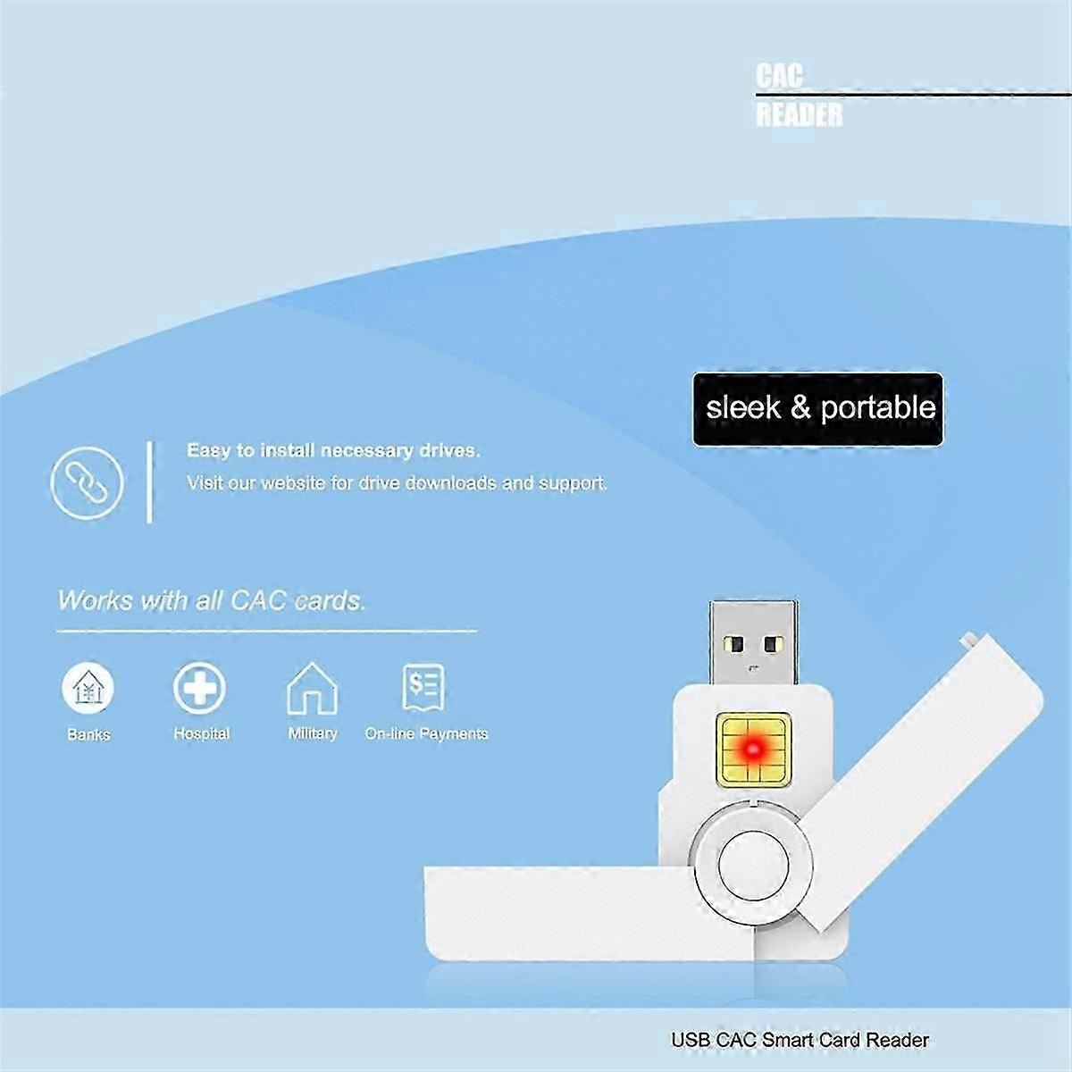 Card Reader USB C Smart Foldable Type C Common Access Tax Declaration SIM/ID/Bank Card Reader for