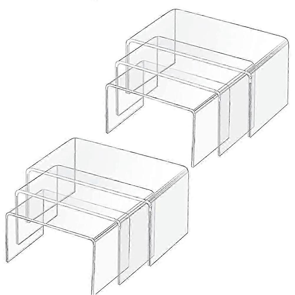 U-shaped Bending Acrylic Display Stand Multi-purpose Stackable Storage Bins for Figures Collections