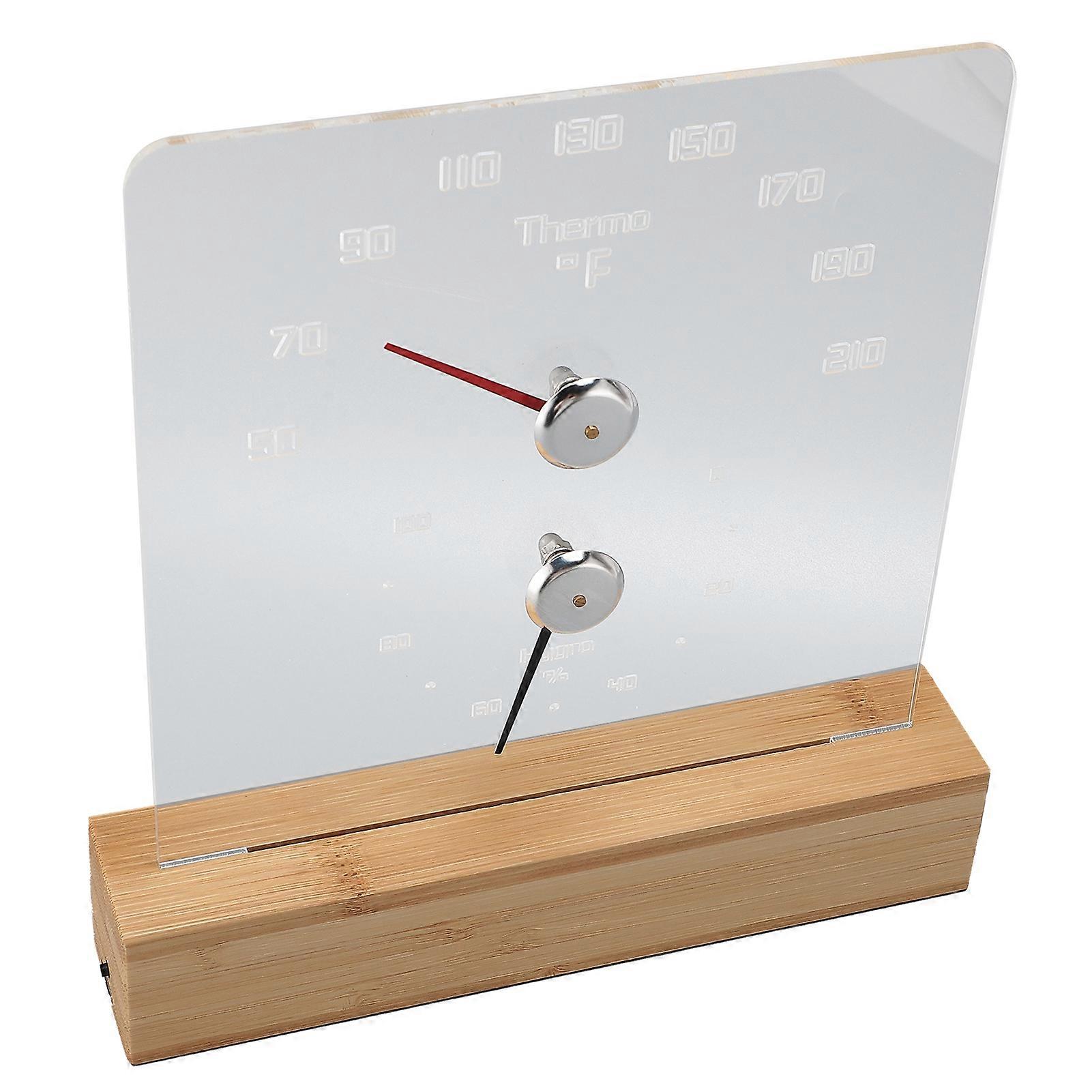 2 in 1 Sauna Temperature Gauge Hygrometer with White LED Light Humidity Temperature Measurement for Sauna Room Accessory Fahrenheit Display Range 50°