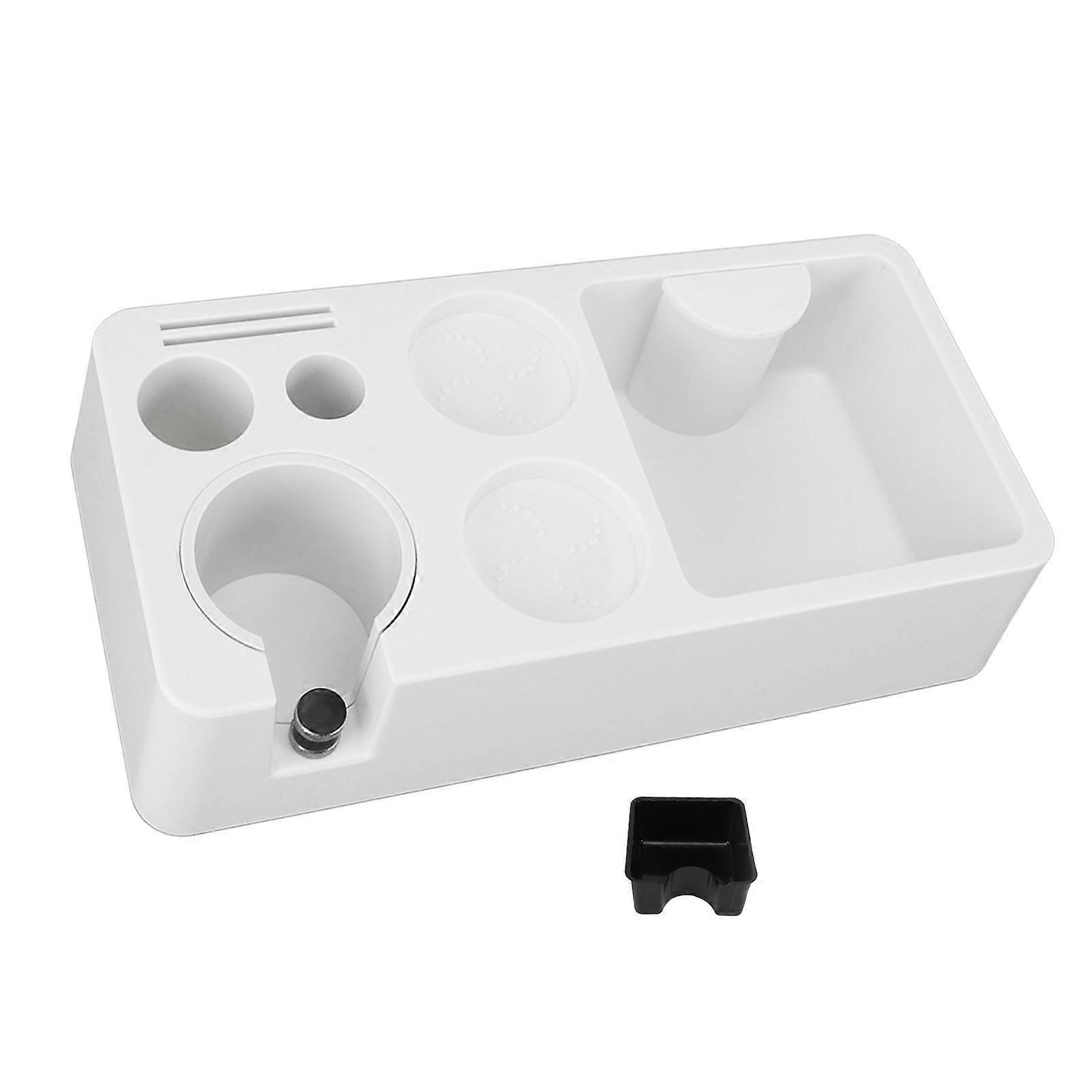 Coffee Tamping Station Coffee Portafilter Distributor Tamper Holder Station Stand With 1 Waste Box Mess Free White