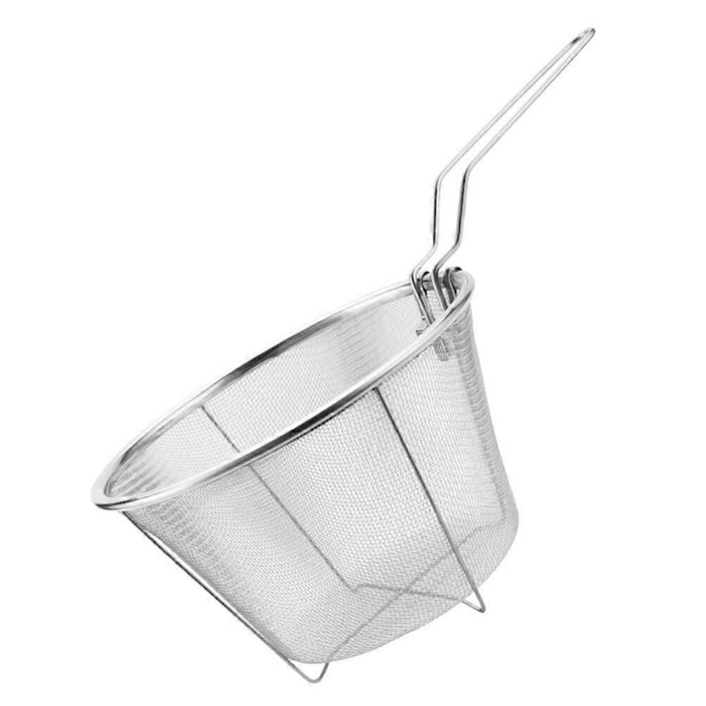 1 Small Round Stainless Steel Wire Fry Basket for Frying Food Pasta Spaghetti Chips Air Fryer Basket 5.9 Inch