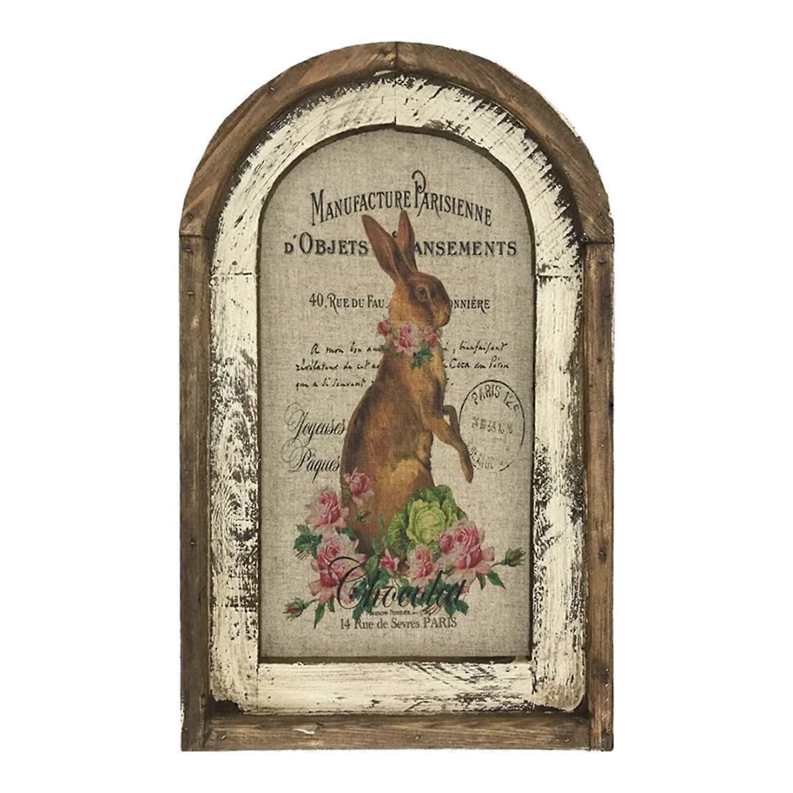 Large Rustic Easter Decor Farmhouse Decoration Hanging Plaque 11 x 16.6 Inch