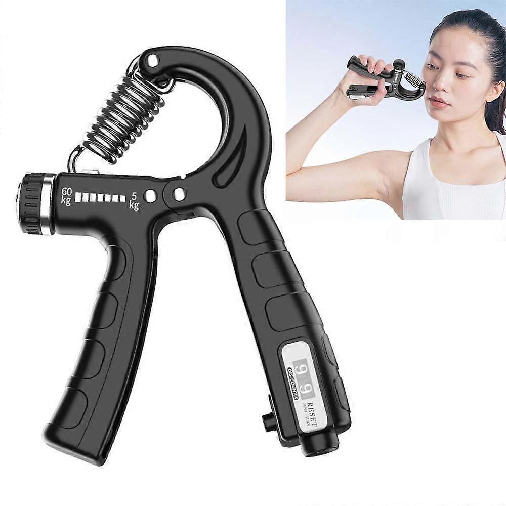 5-60kg Adjustable Mechanical Counting Gripper Finger Strength Training Device 5-60kg Black