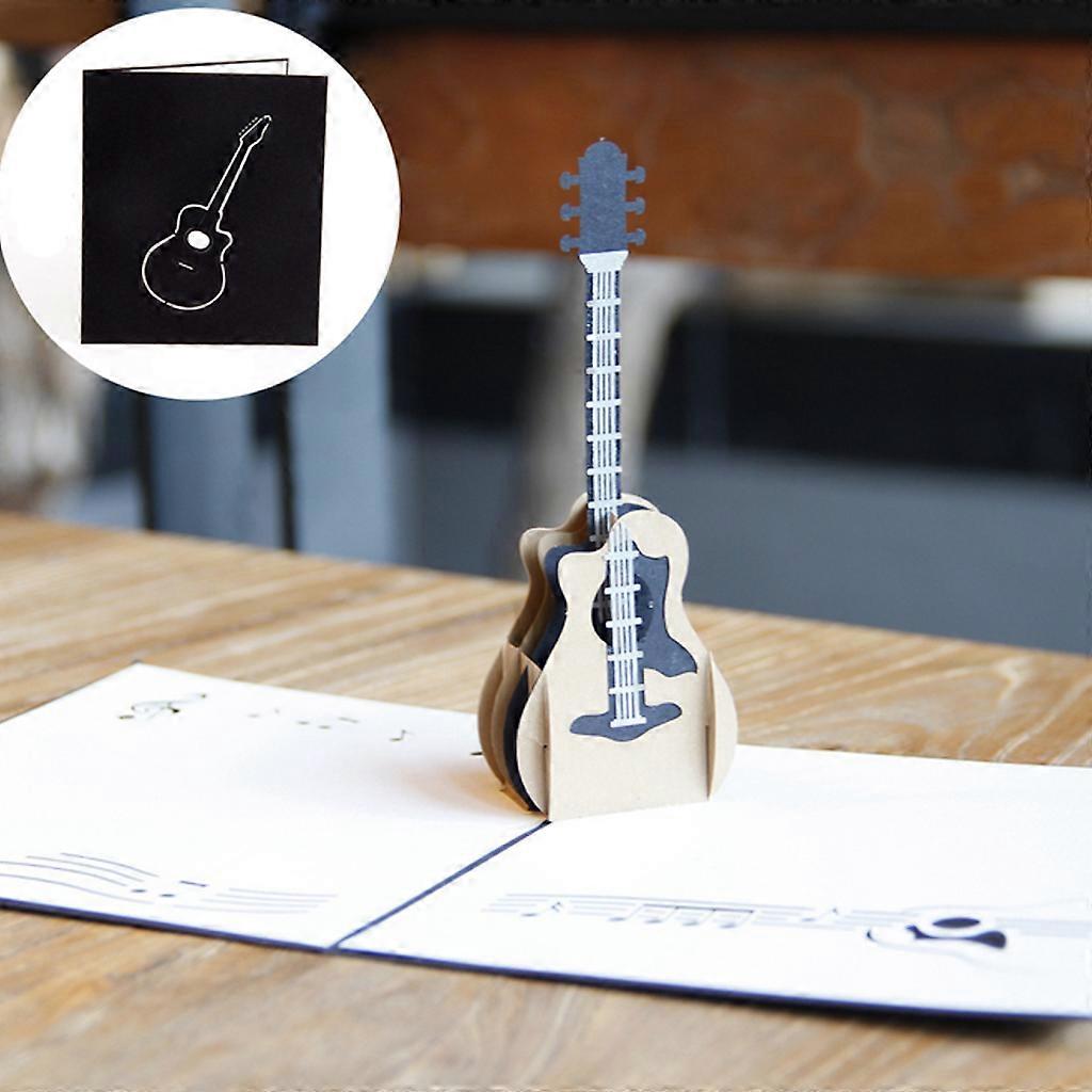 3D for Pop Up Guitar Greeting Card for Congratulations Music Lovers Happy Birthday Thank You with Envelope Invitation Gi Mixed Color