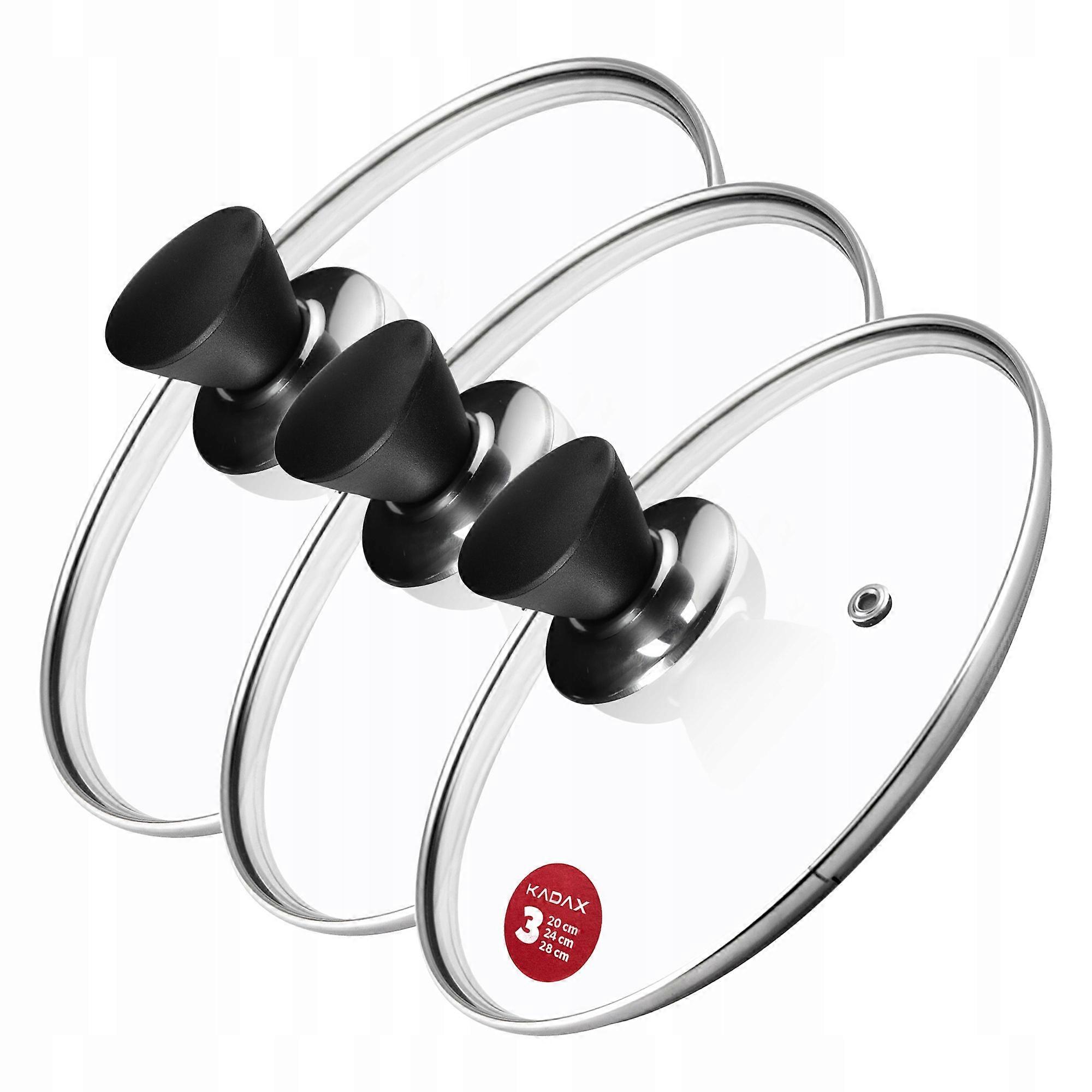 KADAX Ensemble de couvercles en verre 20/24/28cm