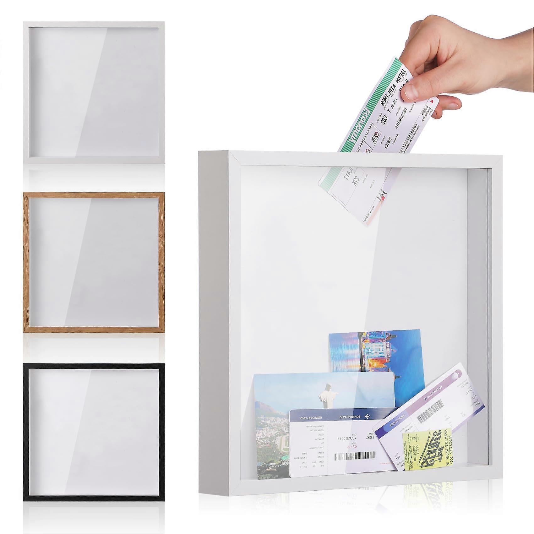 Shadow Box Picture Frame Travel Adventure Challenge Keepsake Archive Box Travel Decor Gift 8x8In