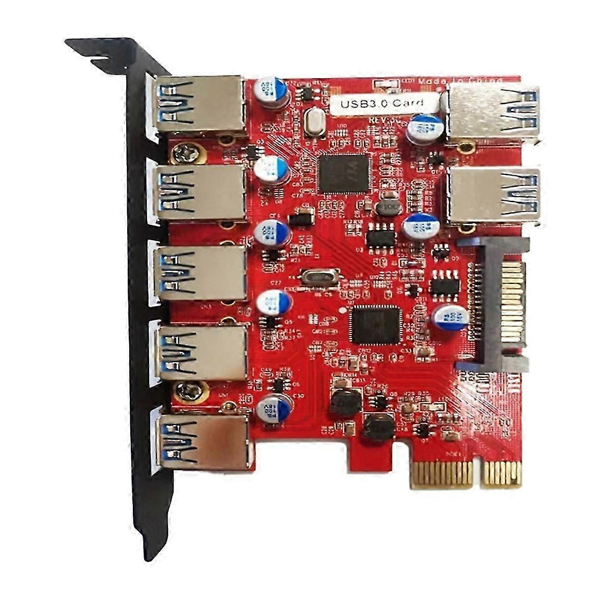 Unbrand PCI-E vers Type-C (2)Type-A (5) Carte d’extension PCI Express 5 ports USB 3.0Charge rapide P