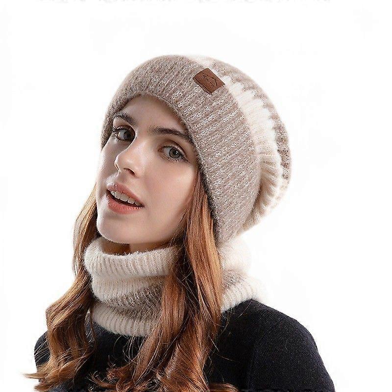winter thick warm hat plus fleece scarf two piece set