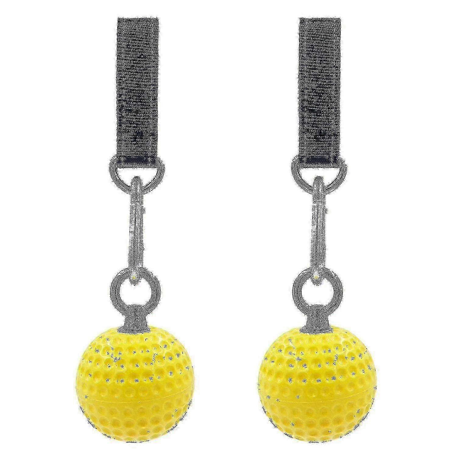 2pcs Pull Up Ball With Heavy Duty Strap Non Slip Hand Exercise(yellow)
