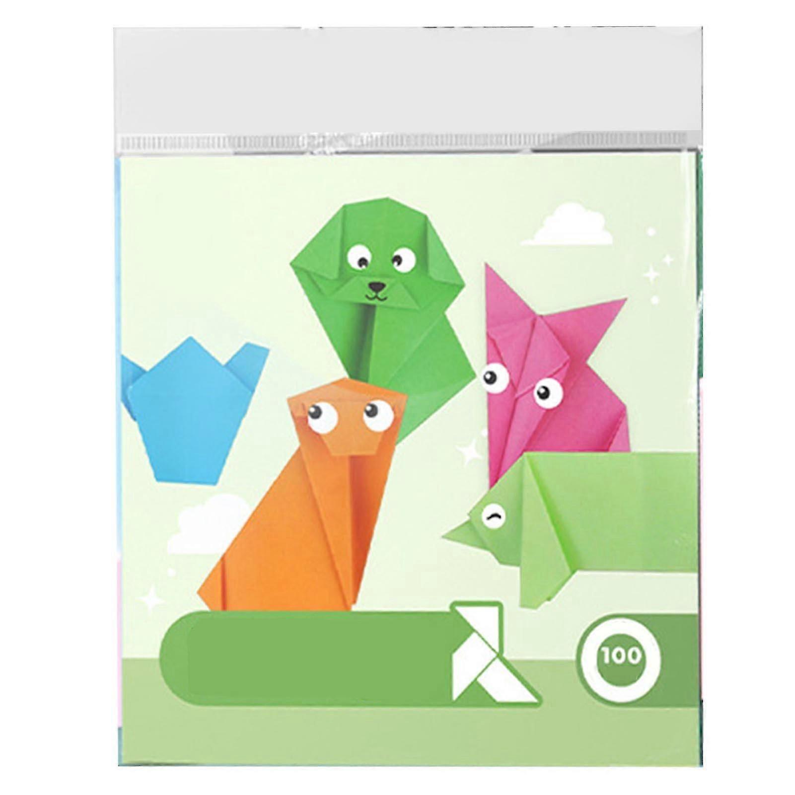 100 Sheets Origami Paper Multipurpose DIY Fun Cartoon Animal Colourful Craft Paper for Kindergarten Home