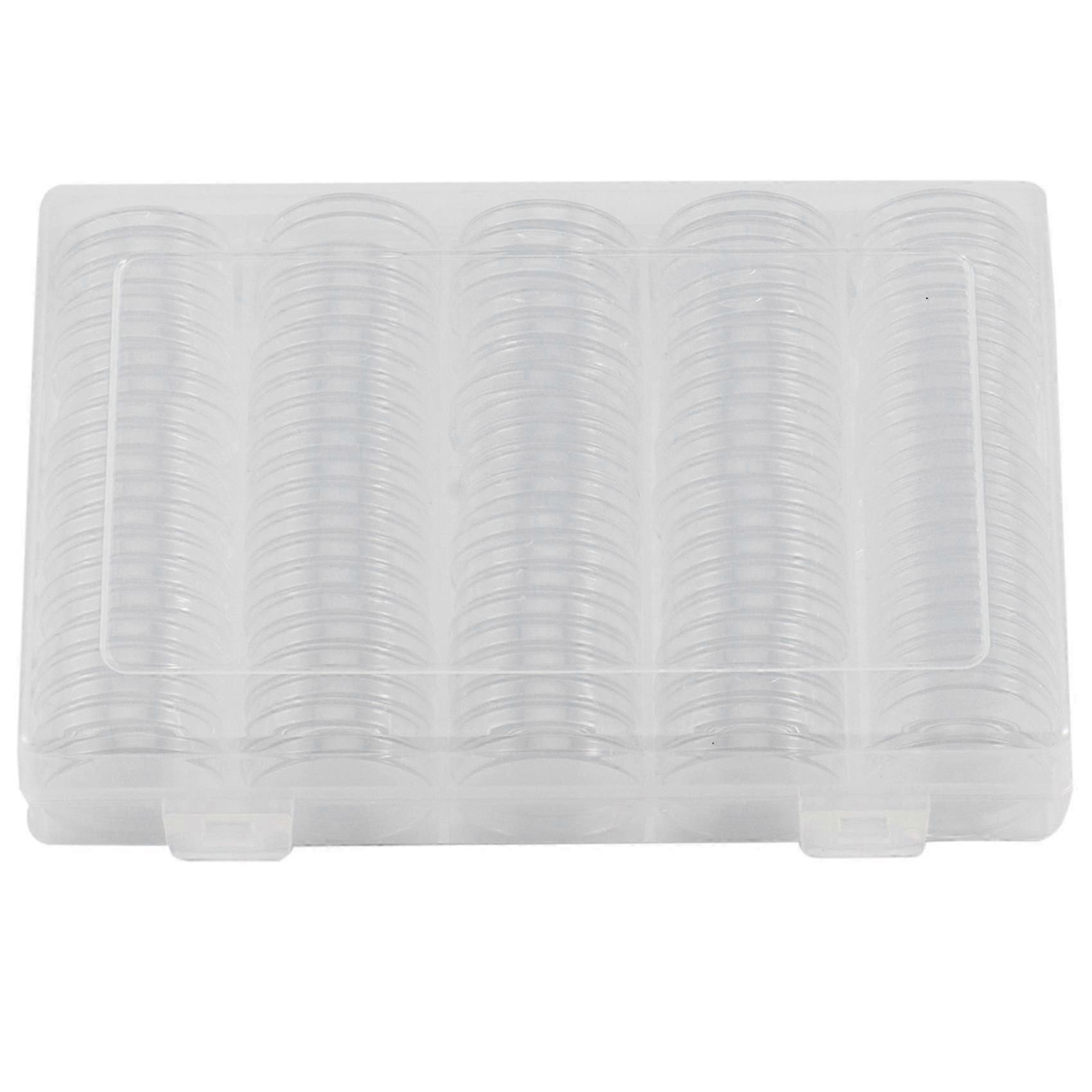 17/20/25/27/30mm Coin Holder, 100Pcs Silver Coin Capsules with Foam Gasket, Professional Coin Case for Coin Collection js