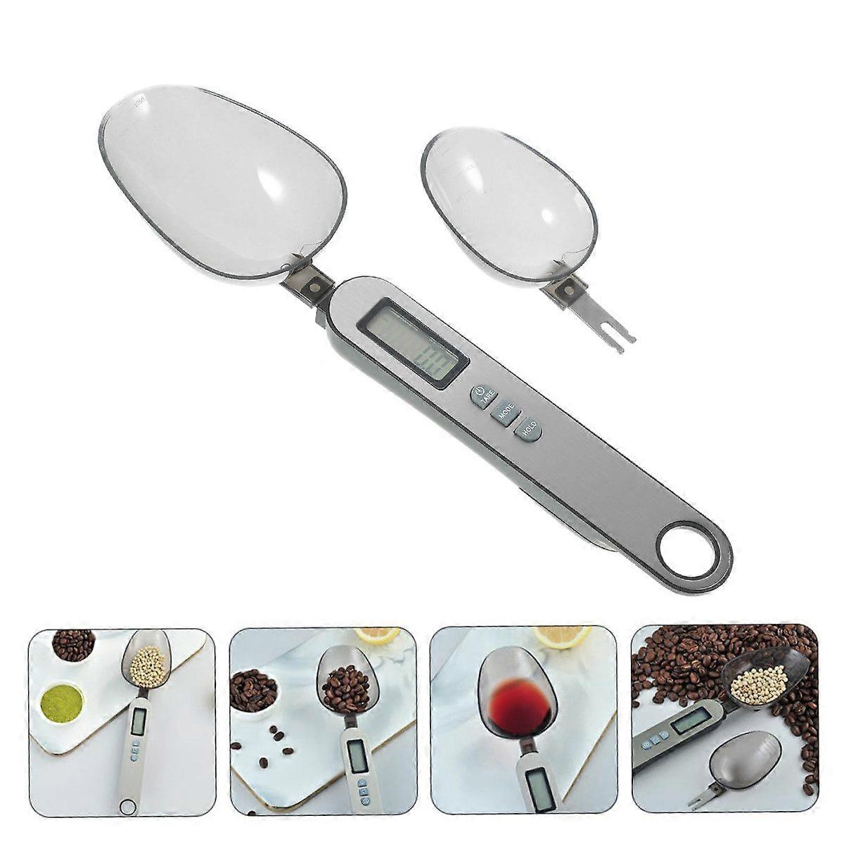 Digital spoon scale LCD display 500g/0.1g with 2 removable spoons, precise weighing tool