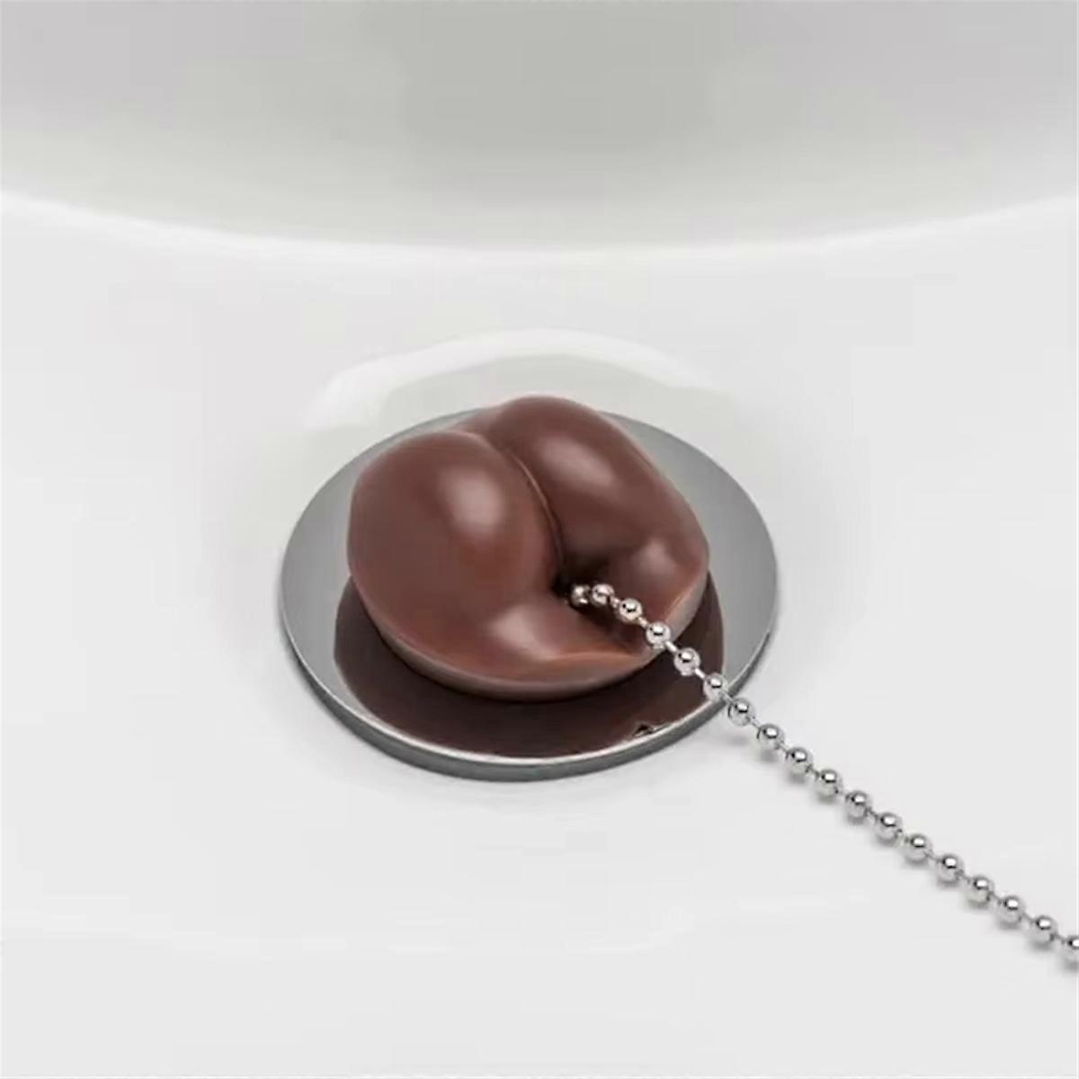 New Simulation Ass Kitchen Sink Strainer Stopper with Chain Bathroom Floor Drain Cover Kitchen Decor