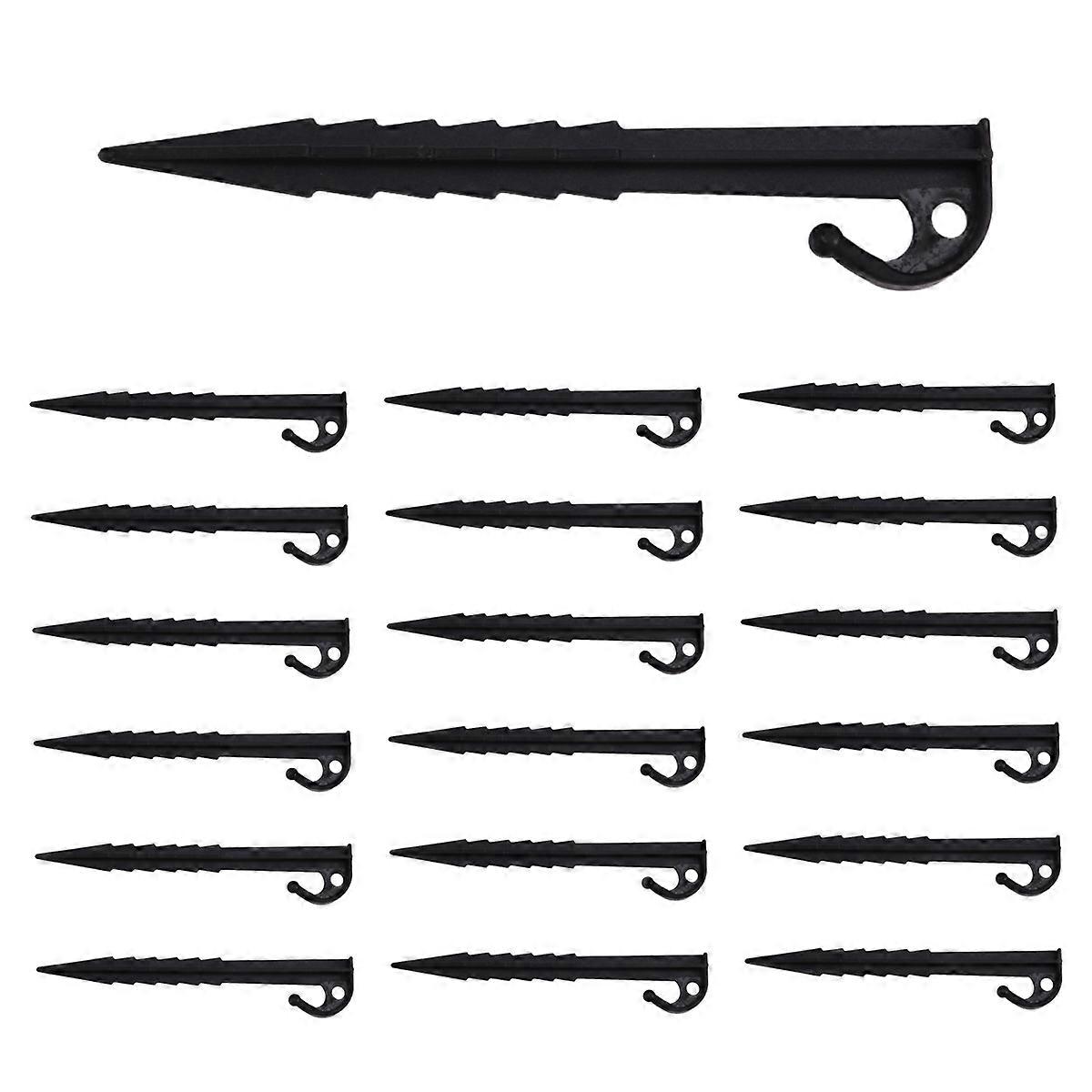 100PCS Plastic Inflatable Stakes 14.5cm Yard Stakes Heavy Duty Anchor for Garden Outdoor Inflatable Decorations Black