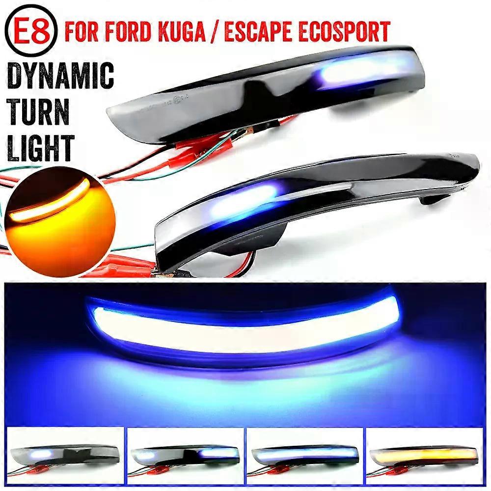 Car Accessories Dynamic LED Side Rearview Mirror Turn Signal Light Indicator compatible for compatible for d Escape Kuga II EcoSport 2013 - 2019