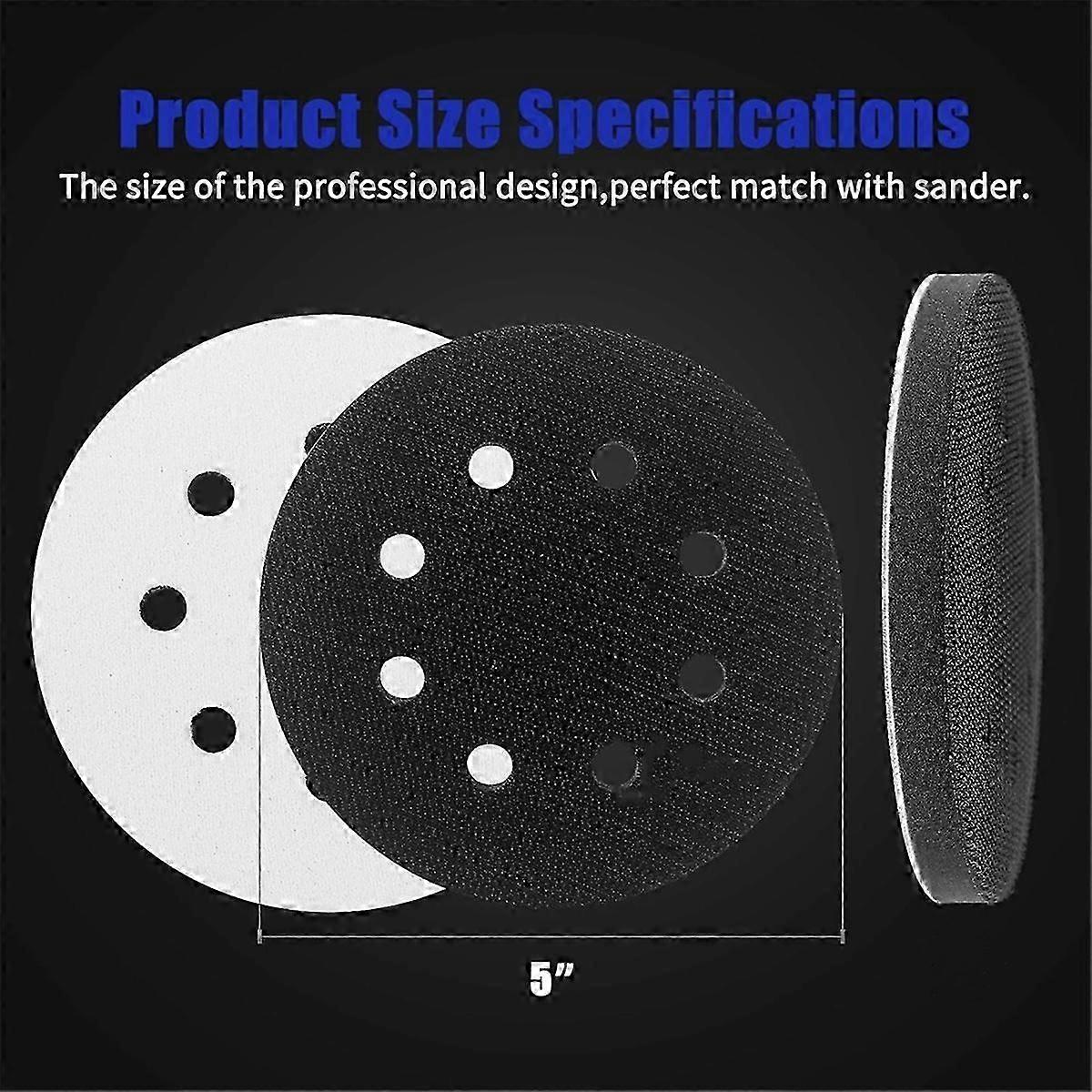 4 Pack Foam Sanding Pads for Orbital Sander, 5 Inch 8 Holes Orbital ...