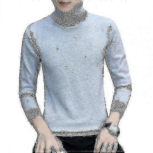 Herren Herbst Winter Einfarbige Strickwaren Rollkragenpullover Langarmpullover