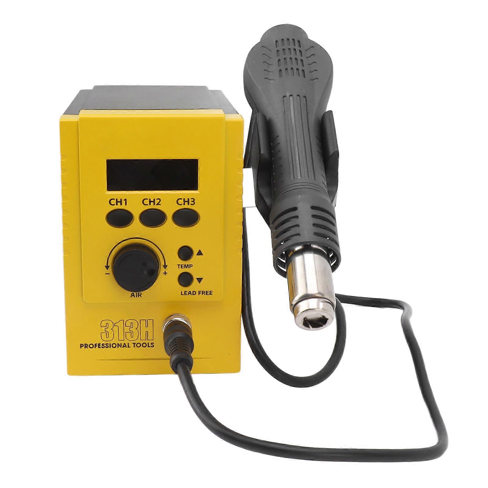 Varmluftsavloddestasjon 700W LCD-skjerm Automatisk oppvarming Varmluftsomarbeidingsstasjon med 3 dyser