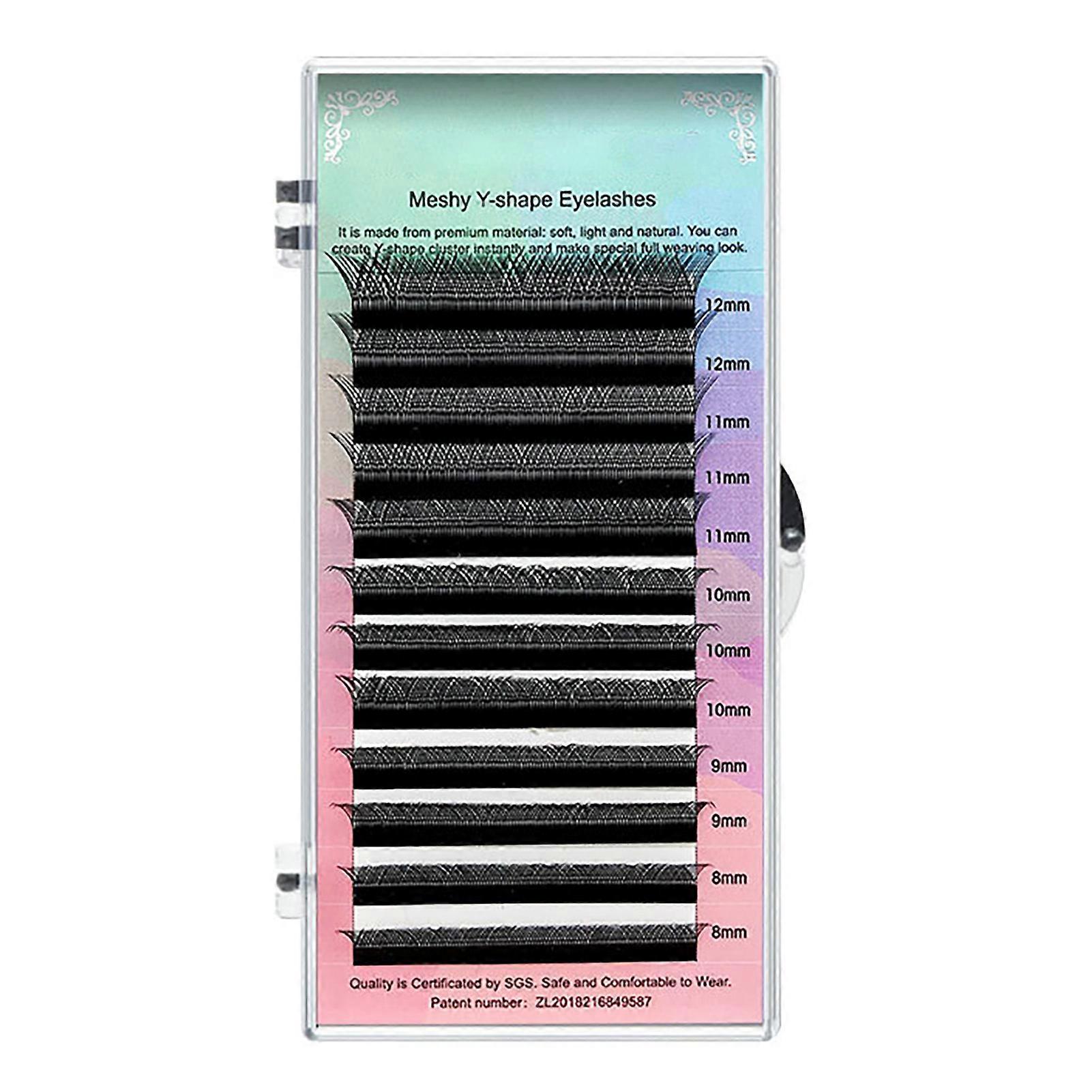 1 Box Natural Eyelashes Y Shape Design Lightweight Soft Fluffy False Eyelashes Black
