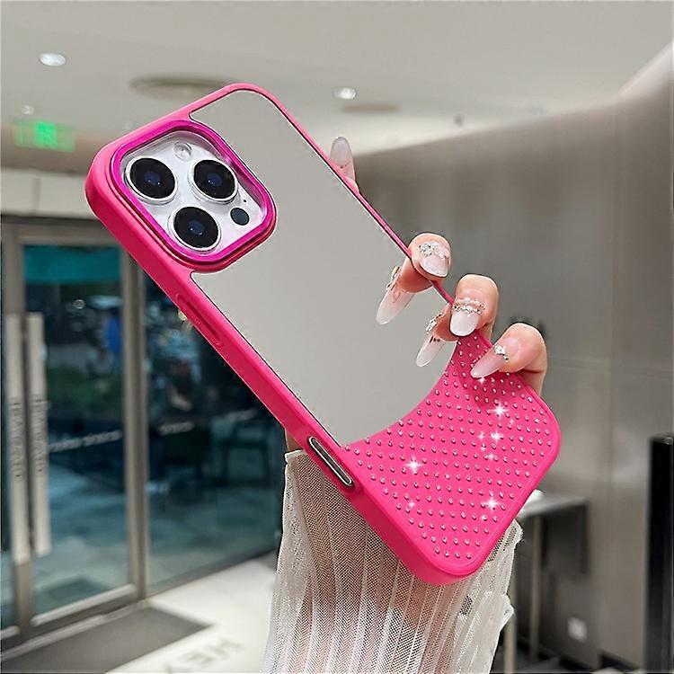 Compatible For iPhone 16 Pro Case Mirror Surface TPU + PC Shockproof Phone with Metal Lens Frame