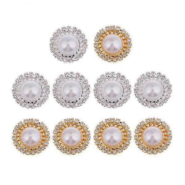 2xMulticolor Flatback Rhinestone Button Garment Embellishments 10PCS Mixed