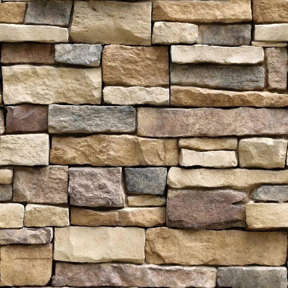 Waterproof 3D adhesive wallpaper (0.45 x 10 m, self-adhesive)