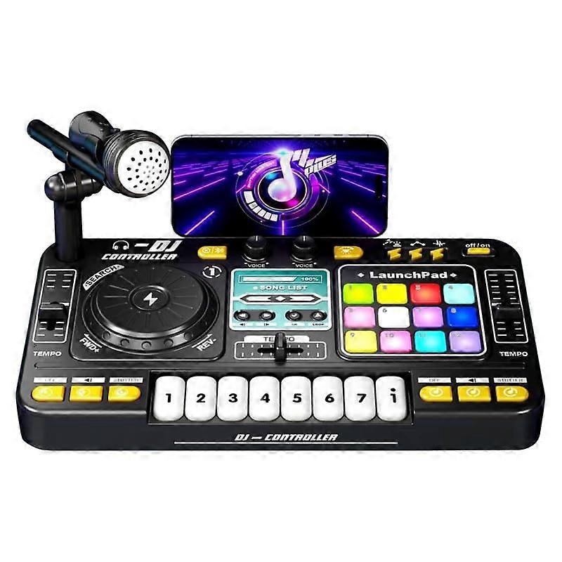 DJ Mixing Controller For Kids, Bluetooth DJ Player, Educational Toy With Microphone, Beginner Music Instrument