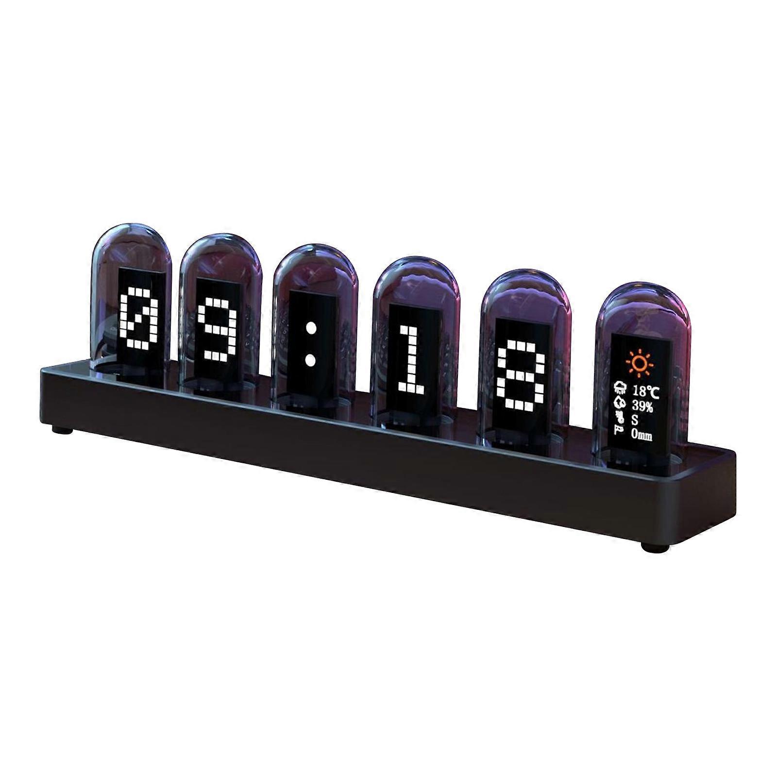 Unique Aluminum Imitation Tube Clock with Vibrant Display and App Control Suitable for Home or Office Use Multiple Modes Multicolor
