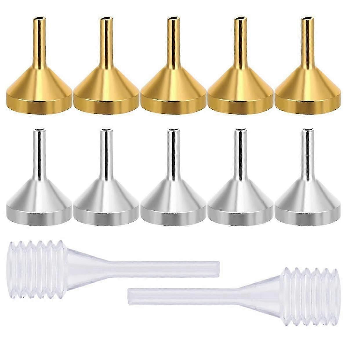 10 Pack Small Metal Funnel with 2 Pack Mini Pipette Mini Funnels for Filling Small Bottles Small Funnel