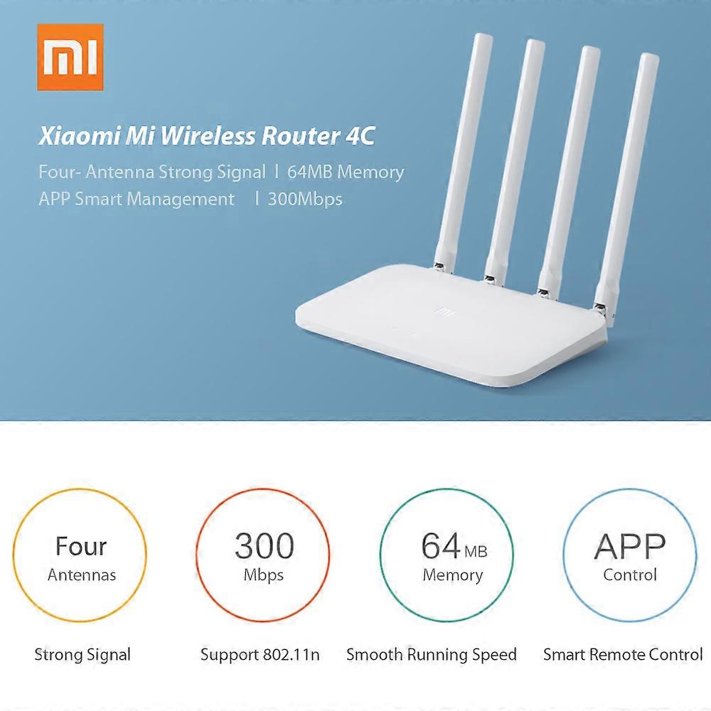 Wifi Router 4 Antenna High Gain Strong Signal 300Mbps Fast Transmission 2.4GHz Support Only For Home Office