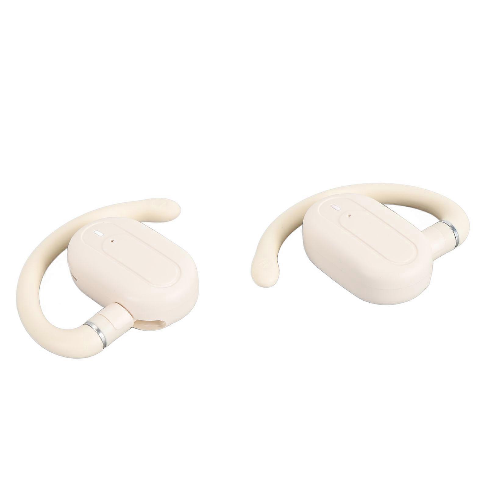 Bone Conduction Earbuds Wireless IPX7 Waterproof Type C Charging Earhook Open Ear Bluetooth Headphones with Microphone for Exercise Running Warm Yell