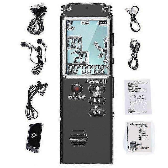 Professional 8GB/16GB/32GB Voice Recorder with 96 Hours Capacity, Digital Dictaphone and Audio Player for Various Brands, WAV/MP3 Support, T