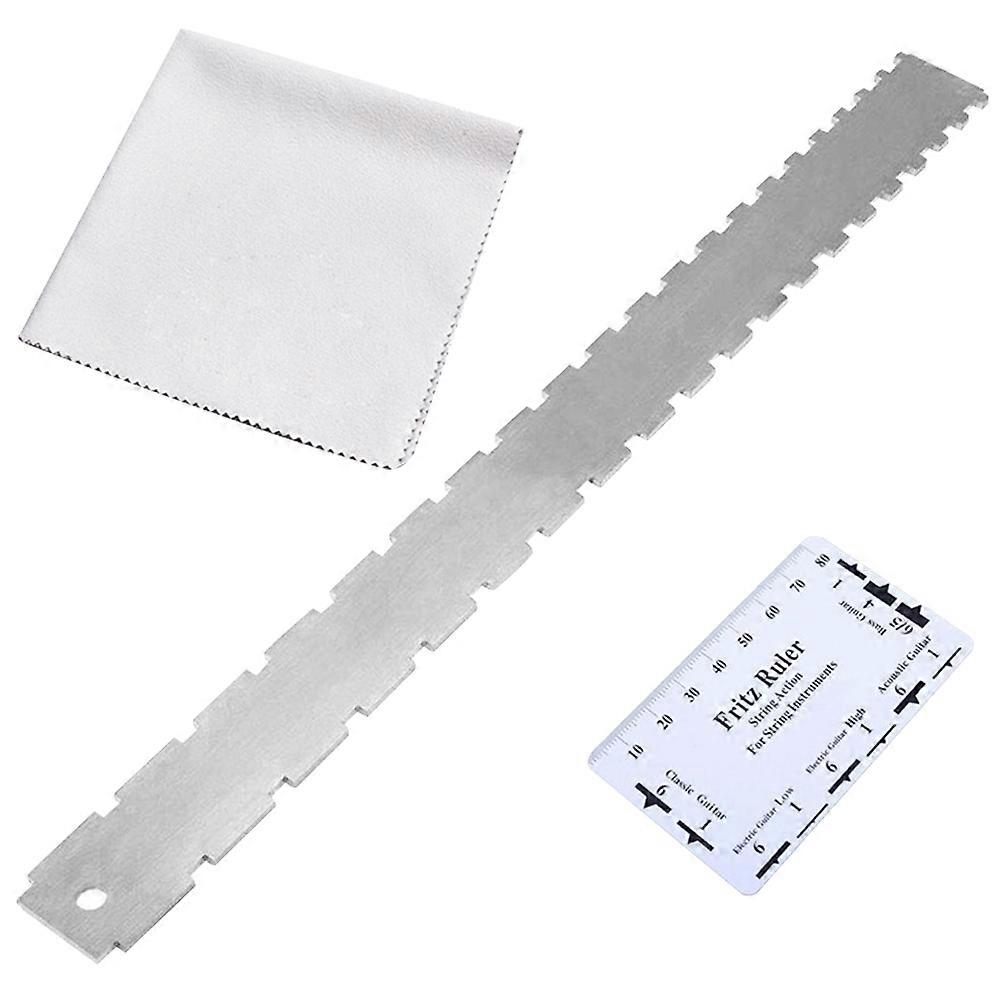 Fretboard Measurement Solution with Guitar Neck Tool and Adjustable Ruler
