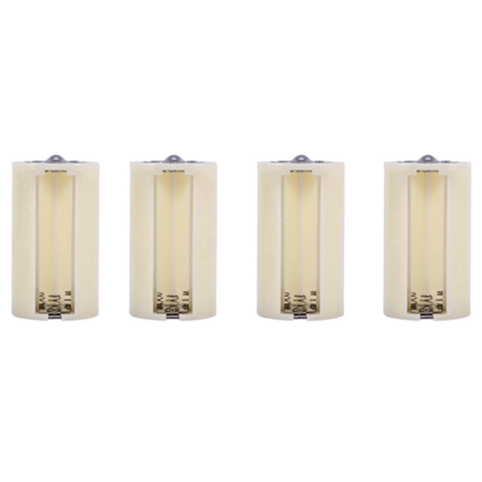 8 Piece AA to D Battery Adapter Holder, Universal Converter for 3 AA to D Cell, White Battery Conversion Accessory