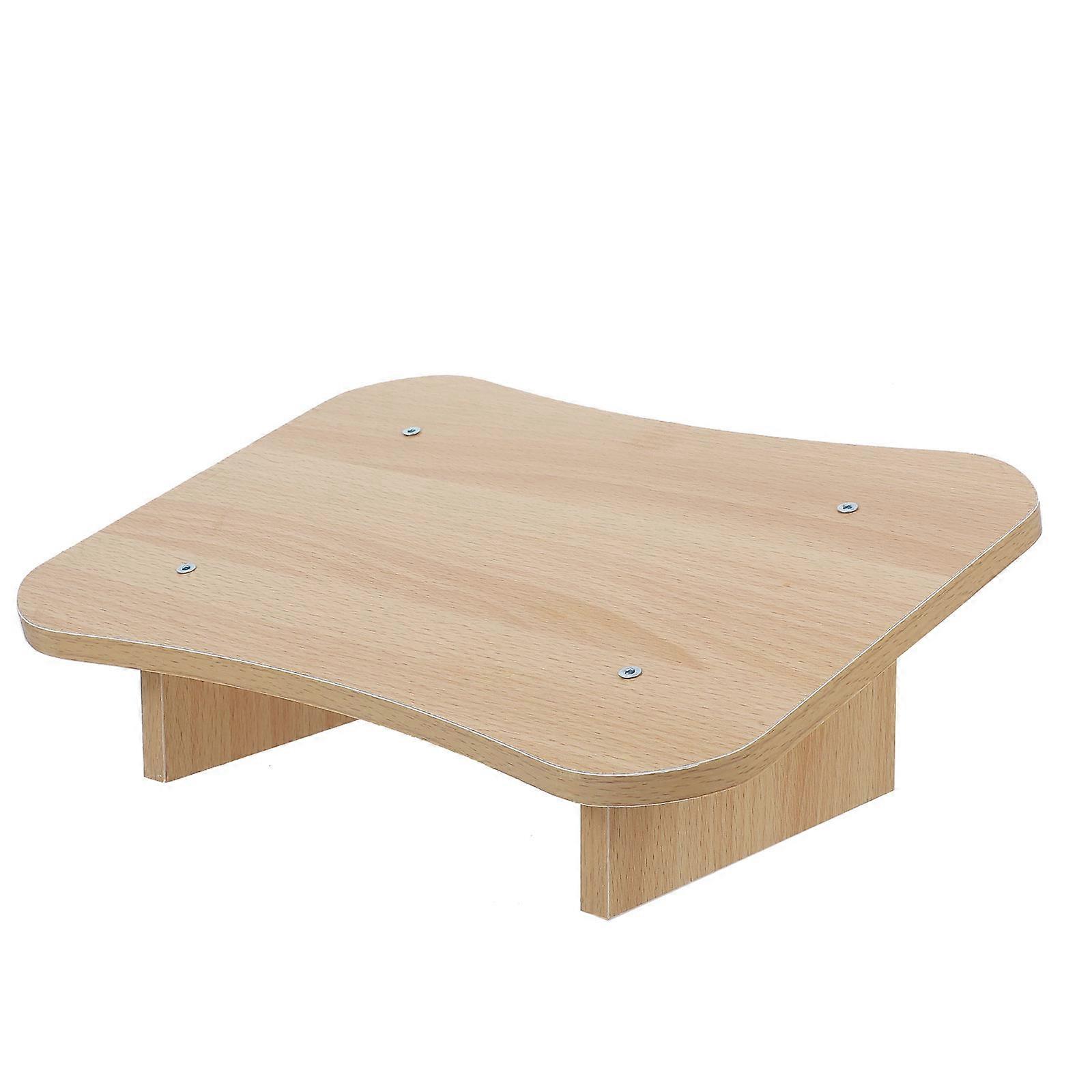 Light Brown Office Desk Footrest for Home Use Synthetic Material Comfortable Foot Stool 1pc