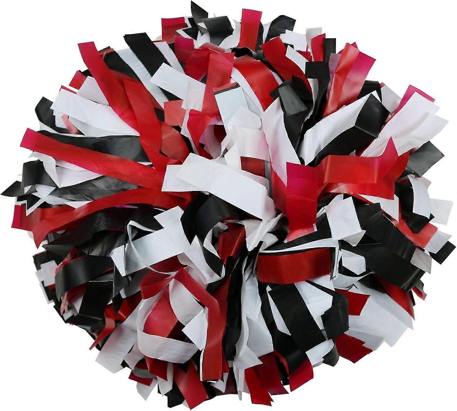2025 Latest Model 2 Pack 6 Inches Plastic Cheerleading Pom Pom with Baton Handle