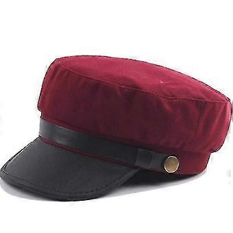 Unisex Peaked Cap With Brim Newsboy Beret Hat Cadet Military Hat