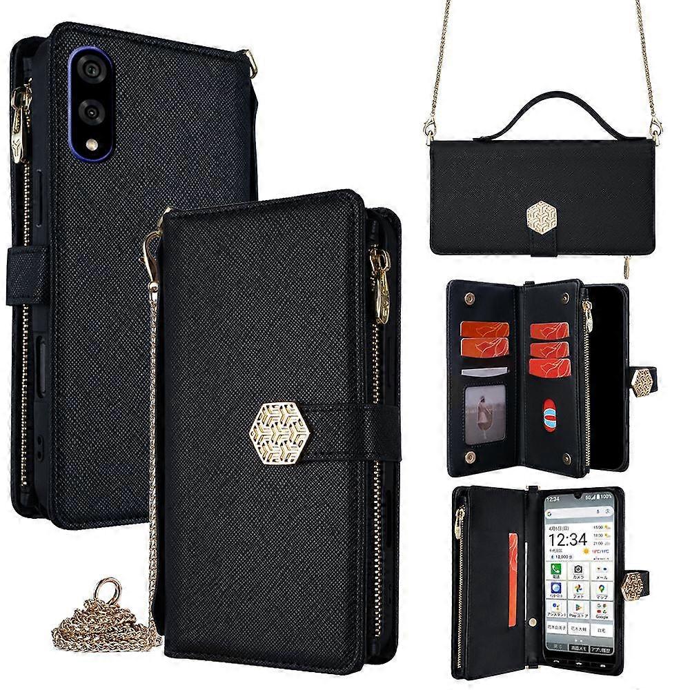 Crossbody Handle Cross Texture Leather Phone Case