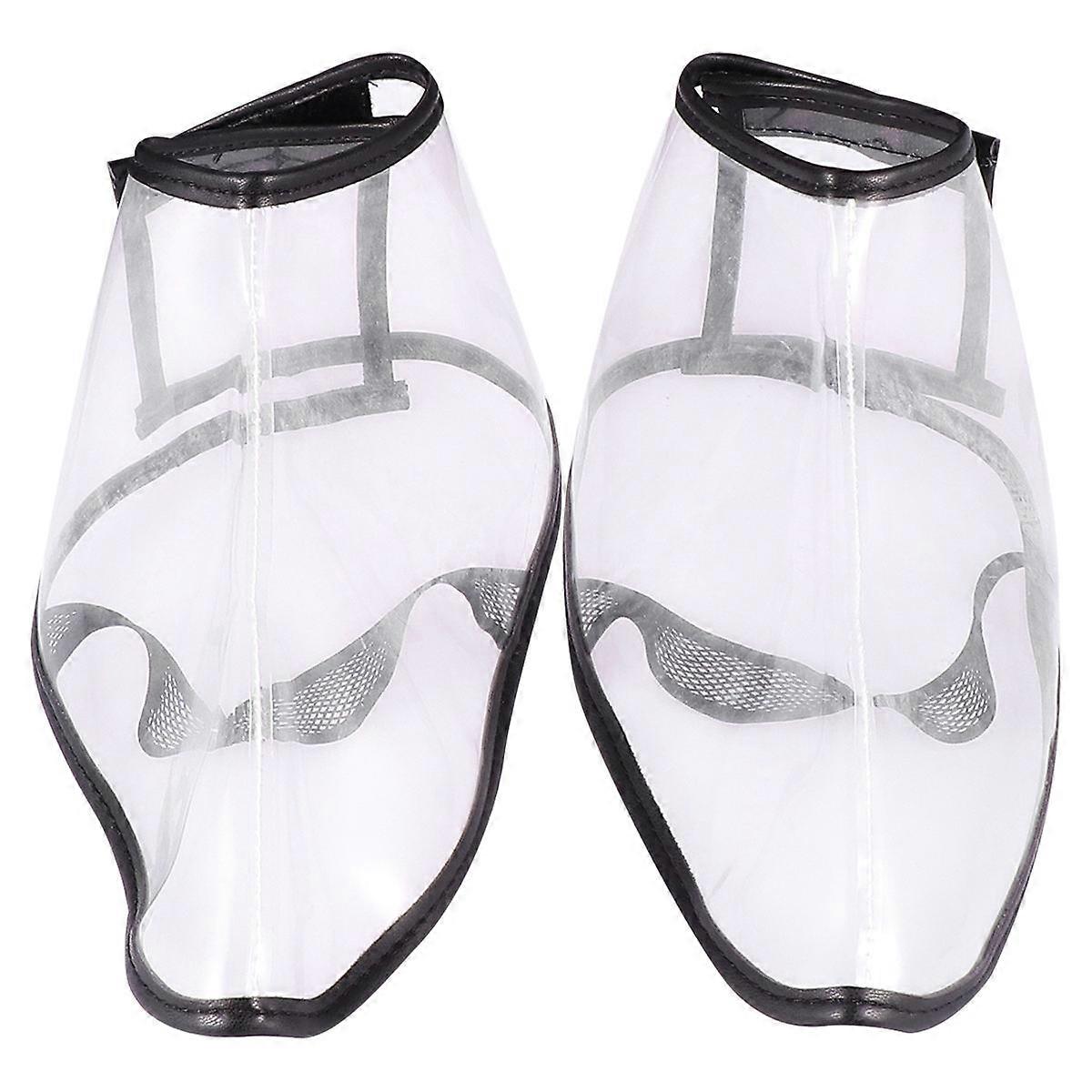أغطية الأحذية زوج أحذية الحلاقة حامي تصفيف الشعر مقاس L حماية شعر سيليكون شفافة